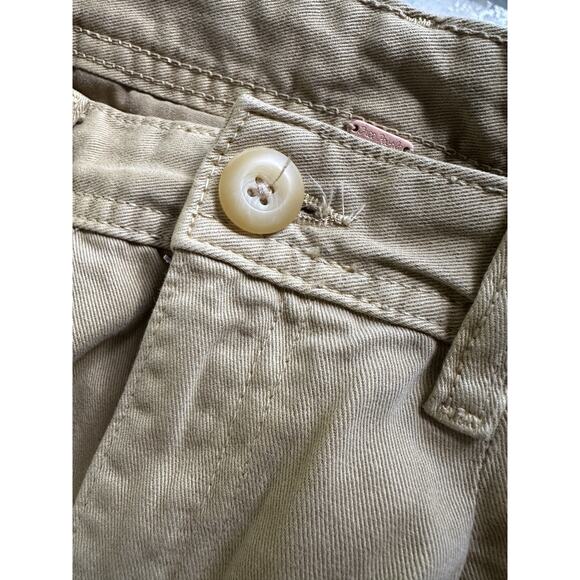 Free People Pants Women 4 Beige Khaki Chino Wide Leg High Rise Trousers Pleated - Picture 14 of 14